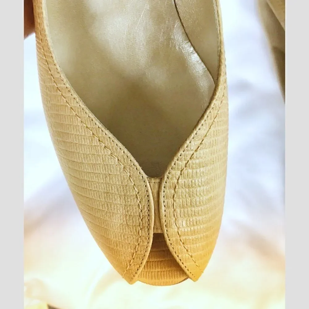 PETER KAISER PEEP TOE LEATHER SHOES.  NEW